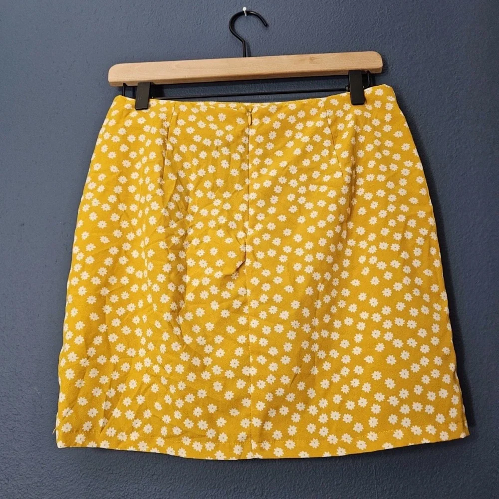 Zaful - Yellow Floral‎ Mini Skirt